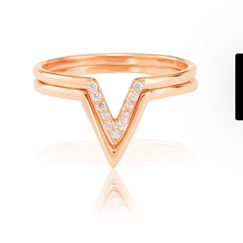 The silver collective rose gold ring set (size 7)